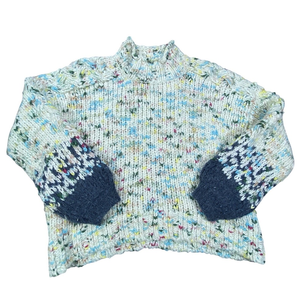 By Anthropologie Color Twist Turtleneck Sweater Size XS Extra Small Chunky Knit